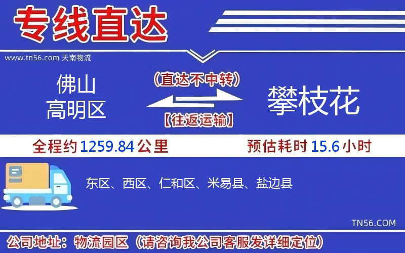 佛山高明區(qū)到攀枝花物流公司 佛山高明區(qū)到攀枝花物流公司