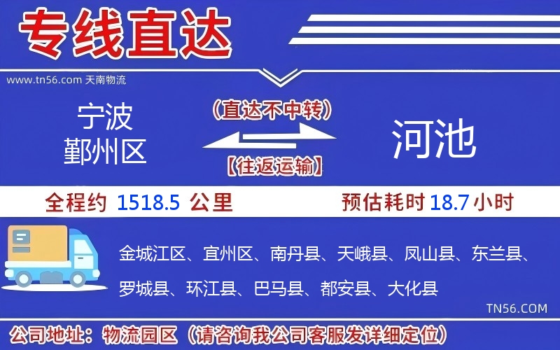 寧波鄞州區到河池物流公司 寧波鄞州區到河池物流公司