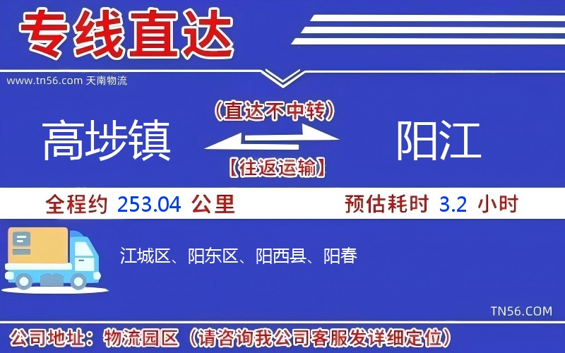 高埗鎮(zhèn)到陽江物流公司