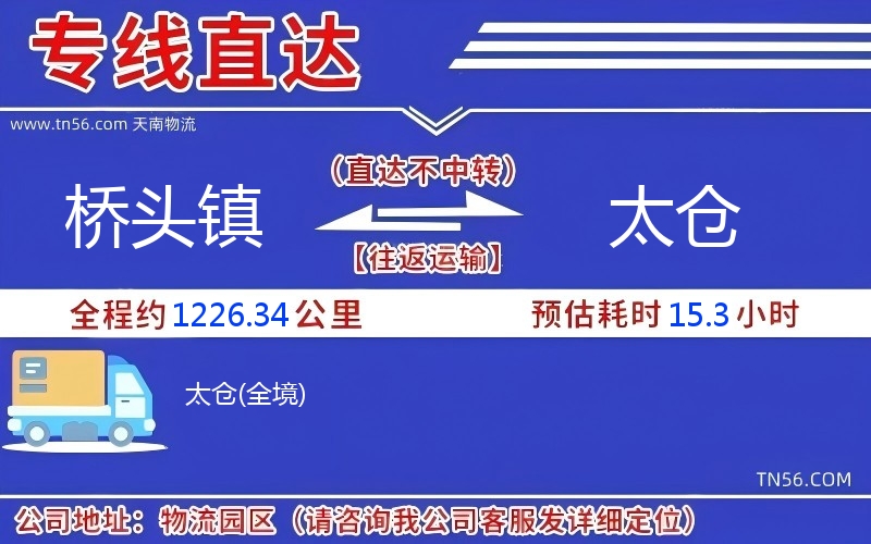 橋頭鎮到太倉物流公司 橋頭鎮到太倉物流公司